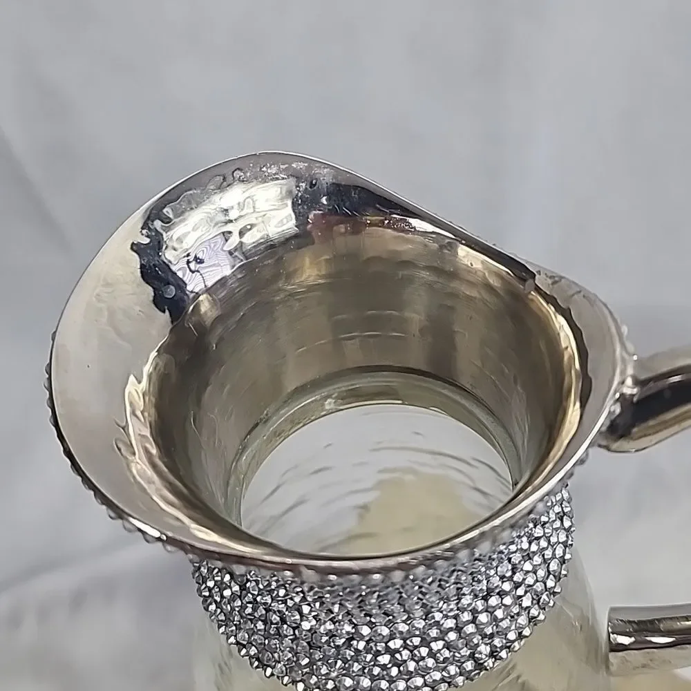 Pitcher Hammered Metal Handle and Faceted Metal studs